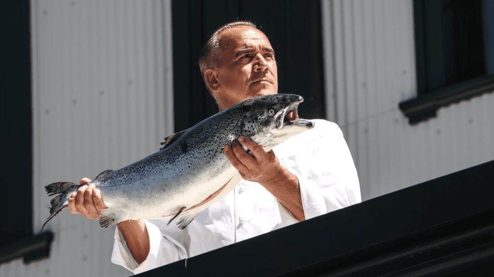 Jean-George holding a fish